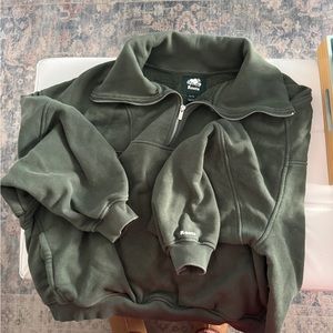 Forest green Roots half zip sweat suit